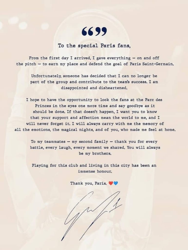 Final Goodbye From PSG