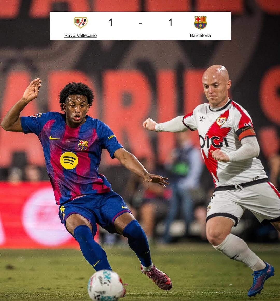 BREAKING: Rayo Vallecano force champions, Barcelona to a draw