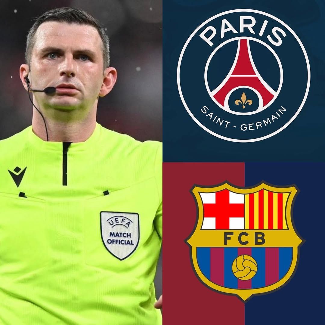 OFFICIAL: Michael Oliver will officiate the Barcelona vs PSG UCL clash on Wednesday
