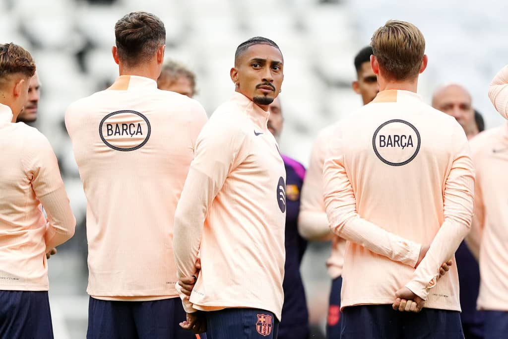 Barcelona team train for Newcastle