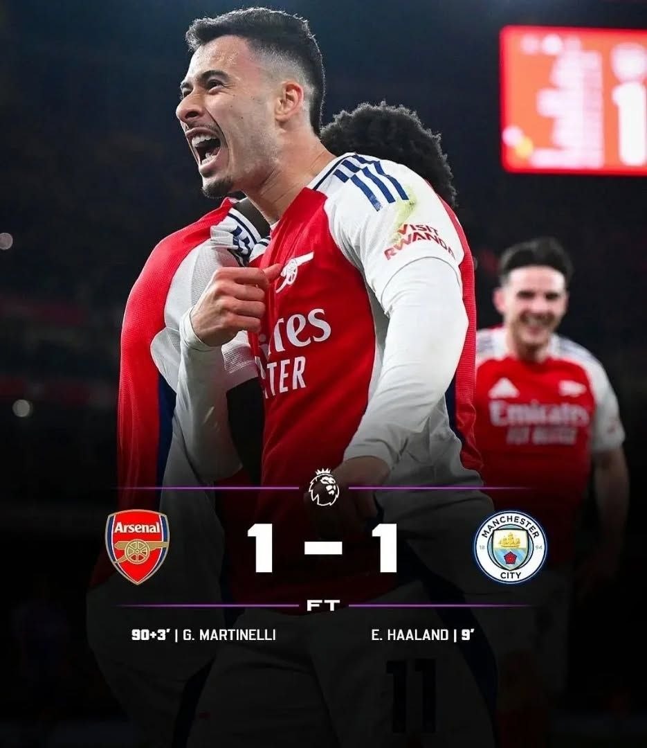 BREAKING: Arsenal shares a point with Manchester City in Matchday 5