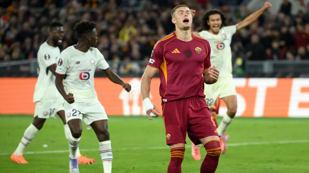 Lille scores Roma
