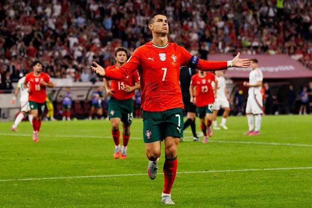 Cristiano Ronaldo scores for Portugal