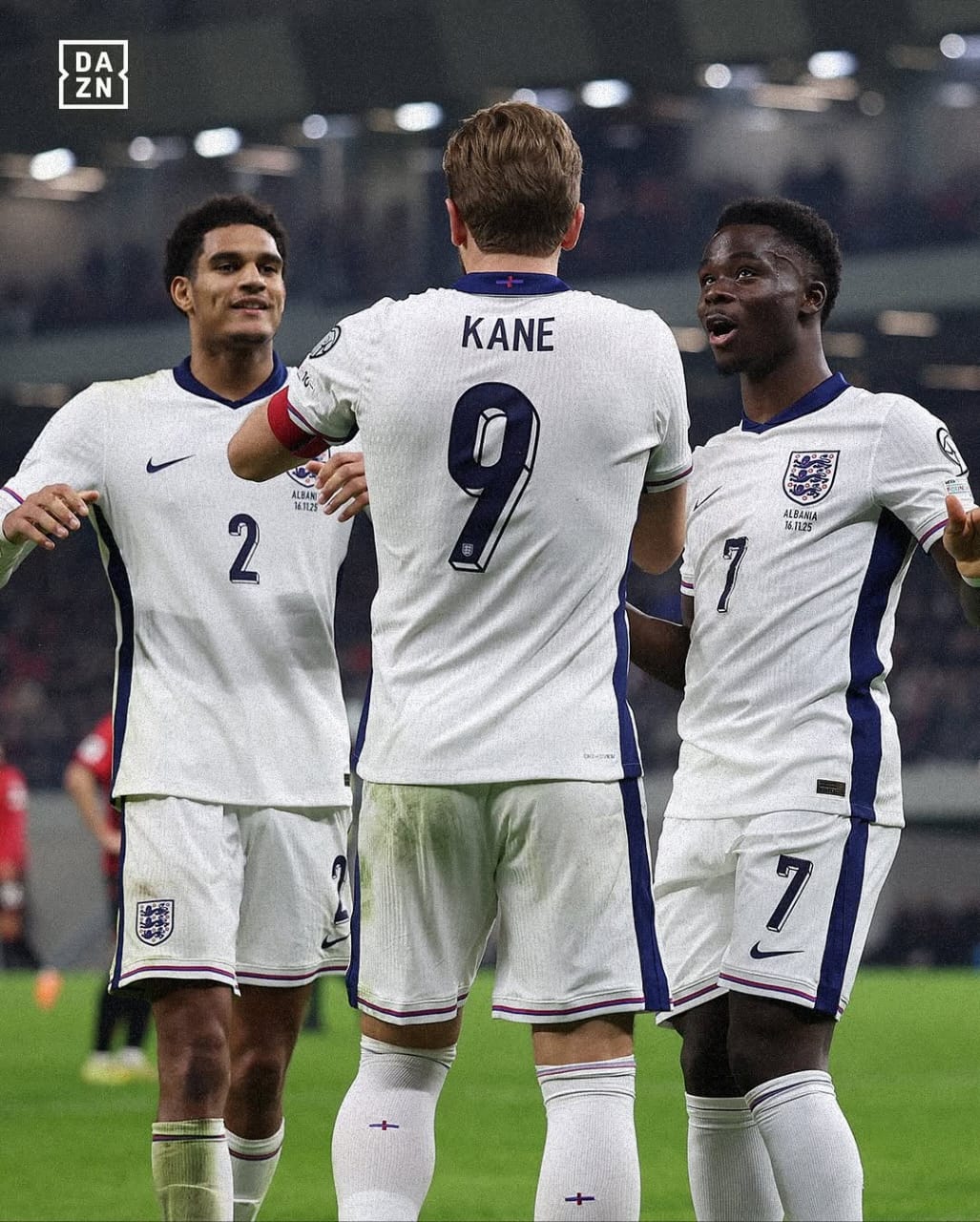 England celebrate goal over Albania